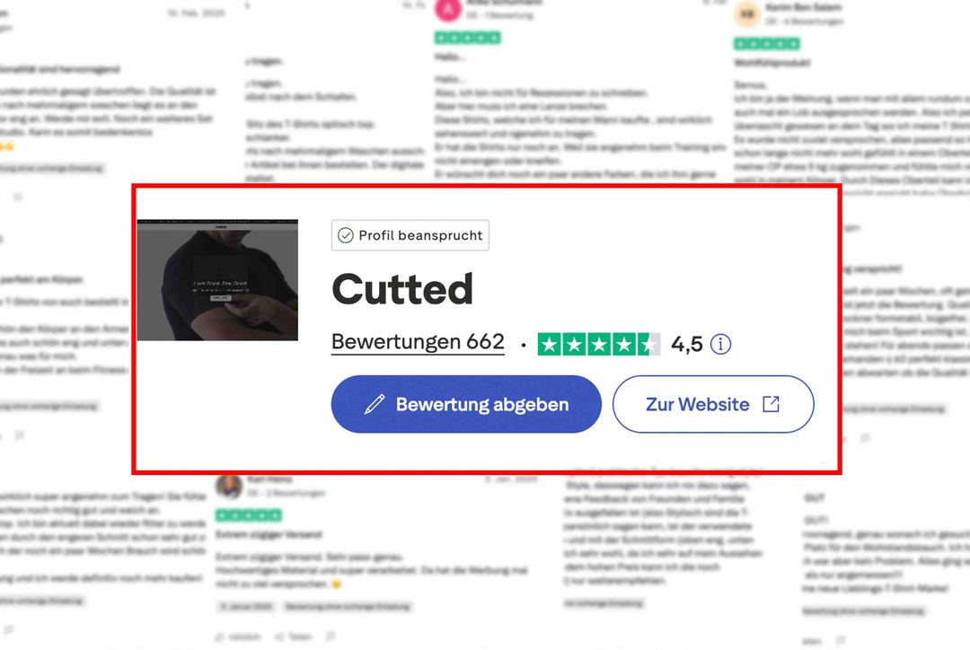 Trustpilot-Profil von Cutted: 662 Bewertungen, 4,5 Sterne